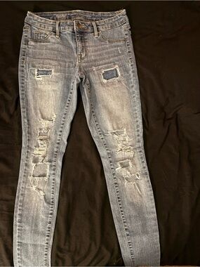 Mossimo Supply Co. Light Blue Ripped Skinny Jeans